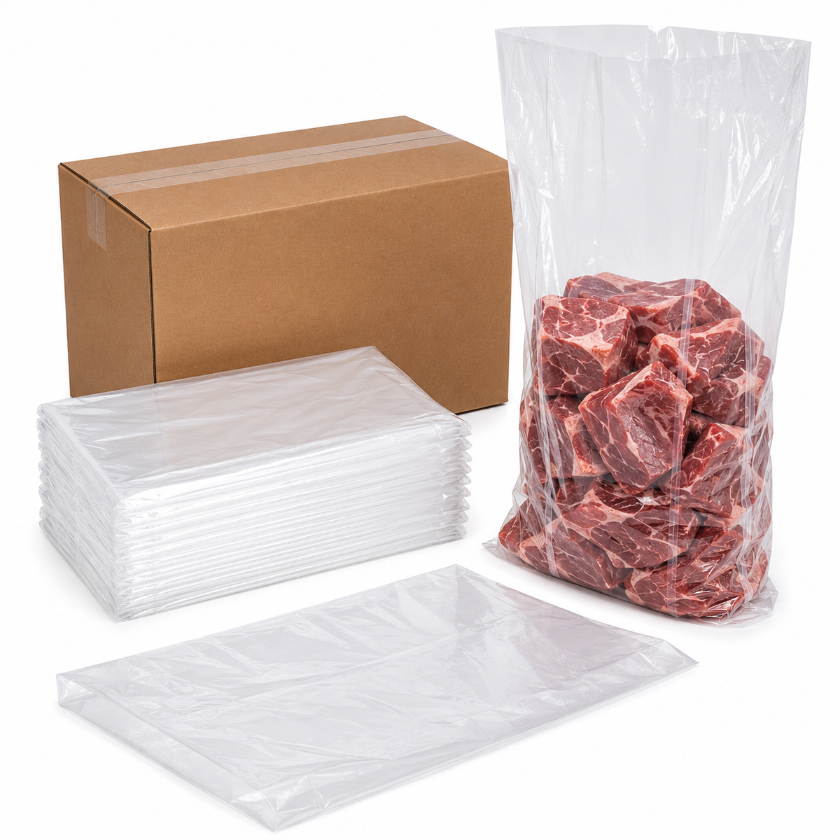 Clear Food Packaging Bags – 10" × 8" × 24" – 1.0 Mil – 800 Bags