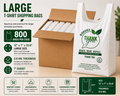 Large T-Shirt Shopping Bags – 12" × 7" × 23.6" – 0.6 Mil – 800 Bags
